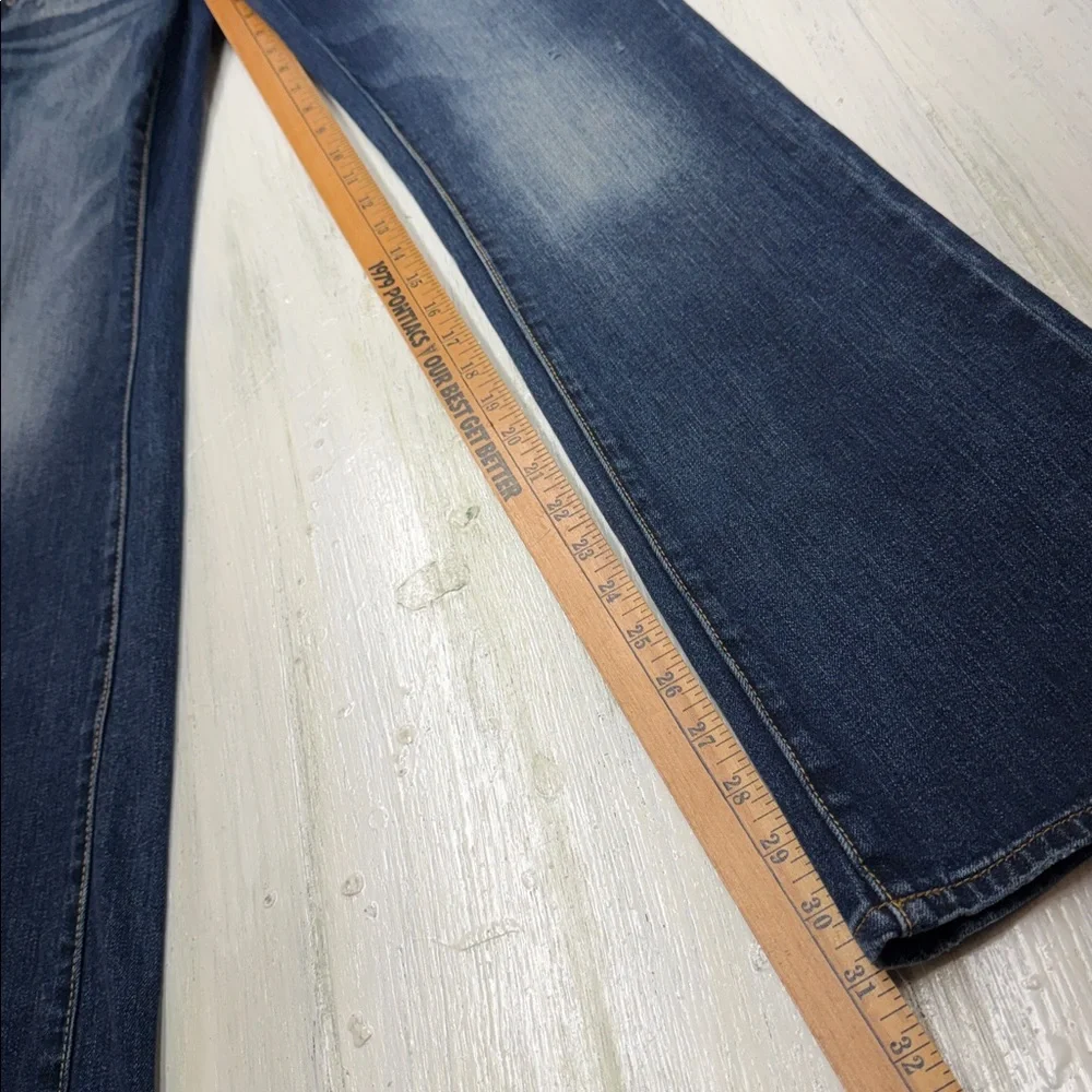 American Eagle Kick Boot Stretch Blue Jeans Sz 6 - Picture 4 of 11